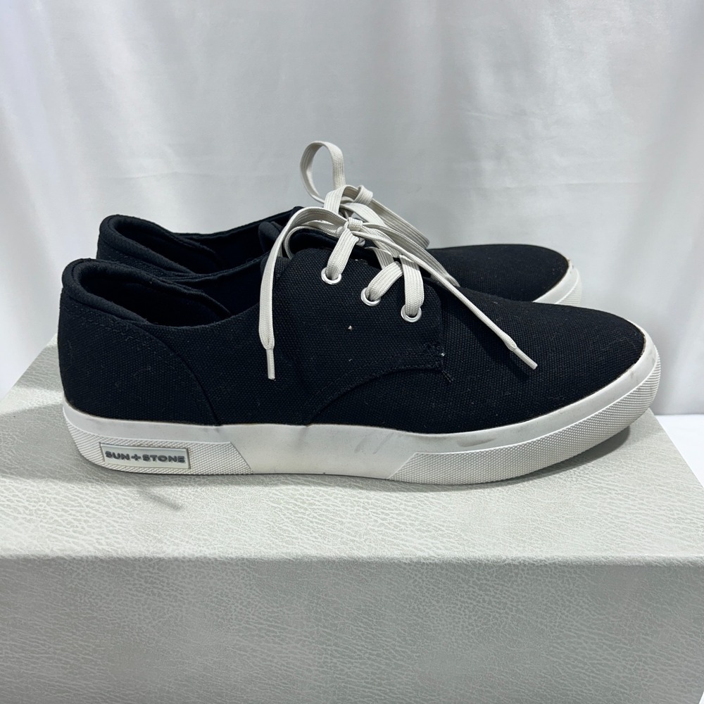 SUN STONE Sneakers Shoes‎ Men's US 11.5 M Black Cushioned Kiva Round Lace-Up - Picture 7 of 11